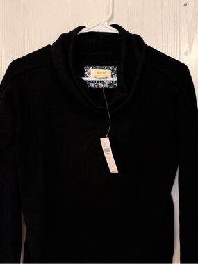 NWT Anthropologie Maeve Women’s S Black Waffle Knit Ainsley Turtleneck Thermal